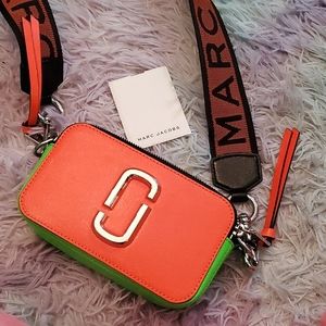 Marc jacobs snapshot purse . Orange Green and gray body.